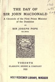 The day of Sir John Macdonald by Pope, Joseph