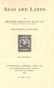 Cover of: Seas and lands. by Edwin Arnold
