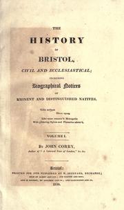 Cover of: The history of Bristol by Corry, John