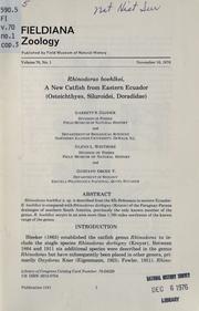 Cover of: Rhinodoras boehlkei, a new catfish from eastern Ecuador (Osteichthyes, Siluroidei, Doradidae) by Garrett S. Glodek