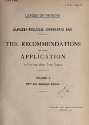 Cover of: Brussels Financial Conference, 1920 by League of Nations.