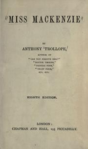 Cover of: Miss Mackenzie. by Anthony Trollope
