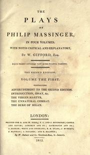 Cover of: The plays of Philip Massinger