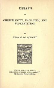 Cover of: Essays on Christianity, paganism, and superstition.