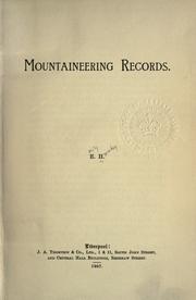 Cover of: Mountaineering records. by Hornby, Emily