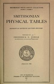 Cover of: Smithsonian physical tables. by Smithsonian Institution