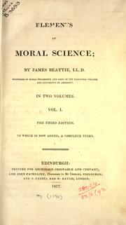 Cover of: Elements of moral science by James Beattie