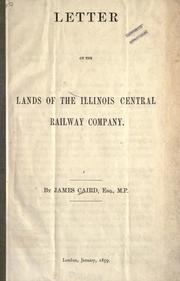 Cover of: Letter on the lands of the Illinois Central Railway Company.