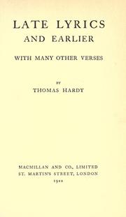 Cover of: Late lyrics and earlier: with many other verses