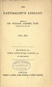 Mammalia by Sir William Jardine