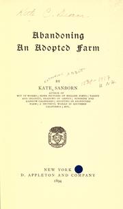 Cover of: Abandoning an adopted farm