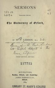 Sermons preached before the University of Oxford by Henry Parry Liddon