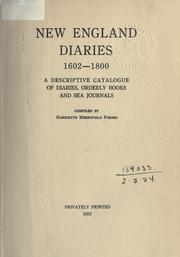 Cover of: New England diaries, 1602-1800 by Harriette Merrifield Forbes