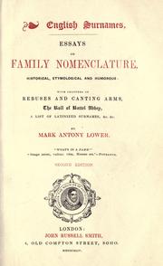 Cover of: English surnames. by Mark Antony Lower