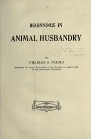 Cover of: Beginnings in animal husbandry by Charles Sumner Plumb