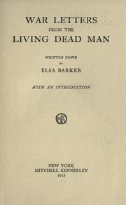 Cover of: War Letters From The Living Dead Man: with an introduction