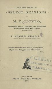 Cover of: Select orations of M. T. Cicero by Cicero