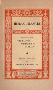 Cover of: Hebraic literature: translations from the Talmud, Midrashim and Kabbala