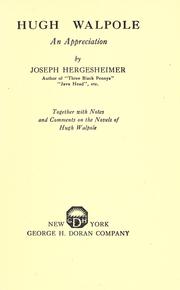 Hugh Walpole by Joseph Hergesheimer