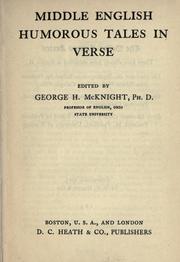 Cover of: Middle English humorous tales in verse