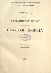 A Preliminary Report on a Part of the Clays of Georgia George Edgar Ladd