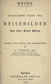 Cover of: Selections from the Reisebilder and other prose works