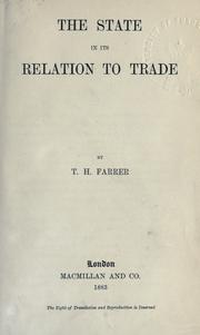 Cover of: The state in its relation to trade.
