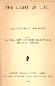 Cover of: light of life: set forth in sermons