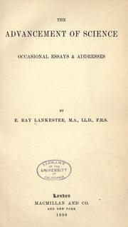 Cover of: The advancement of science. by Lankester, E. Ray Sir