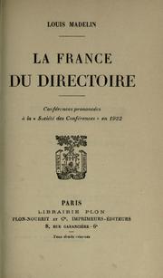 La France du Directoire by Louis Madelin