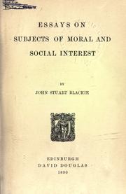Cover of: Essays on subjects of moral and social interest.