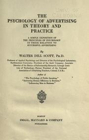 Cover of: The psychology of advertising in theory and practice by Walter Dill Scott