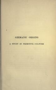Cover of: Germanic origins. by Francis Barton Gummere