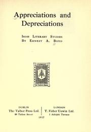 Cover of: Appreciations and depreciations: Irish literary studies.