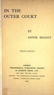 Cover of: In the outer court by Annie Wood Besant