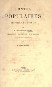Cover of: Contes populaires recueillis en Agenais par M. Jean-Fran©ʻcois Blad©Øe.