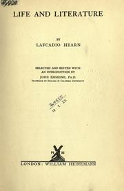 Life and literature by Lafcadio Hearn