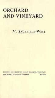 Cover of: Orchard and vineyard [by] V. Sackville-West