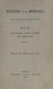 Cover of: History of the Mongols from the 9th to the 19th century by Henry H. Howorth