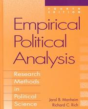 Cover of: Empirical political analysis by Jarol B. Manheim