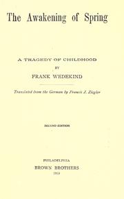 Cover of: The awakening of spring by Frank Wedekind