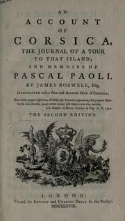 Cover of: An account of Corsica: The journal of a tour to that island; and Memoirs of Pascal Paoli.