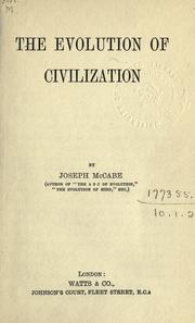 Cover of: The evolution of civilization. by Joseph McCabe