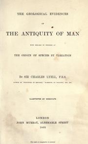 The geological evidences of the antiquity of man by Charles Lyell