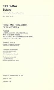 Cover of: Ferns and fern allies of Guatemala. by Robert G. Stolze