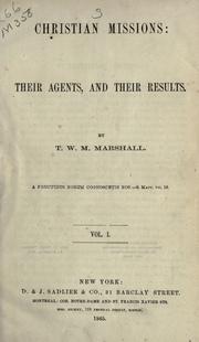 Cover of: Christian missions by T. W. M. Marshall