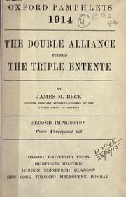 Cover of: The double alliance versus the triple entente.