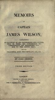 Cover of: Memoirs of Captain James Wilson by Griffin, John