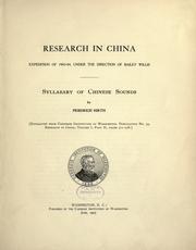 Cover of: Research in China, expedition of 1903-04, under the direction of Bailey Willis. Syllabary of Chinese sounds