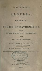 An introduction to algebra by Jeremiah Day